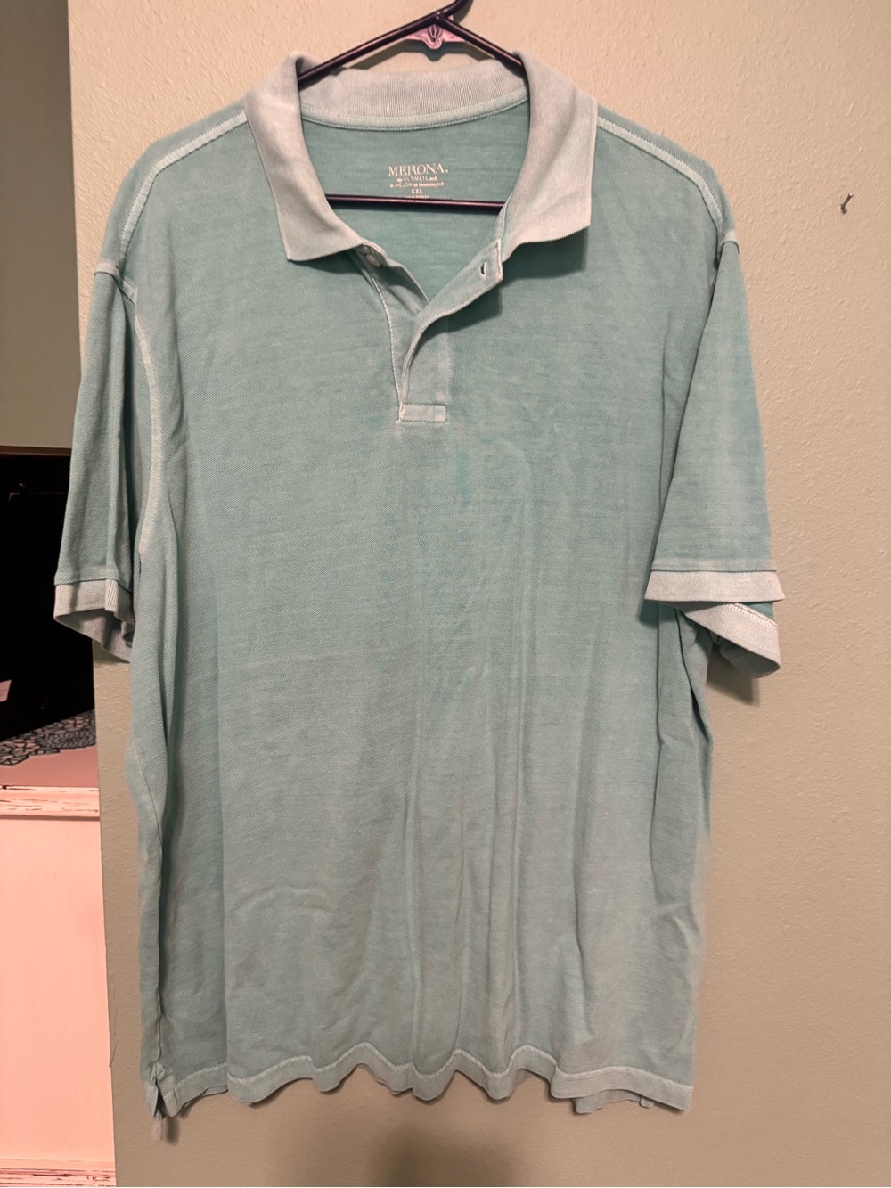 Merona Men's Seafoam Green Polo with Contrast Trim